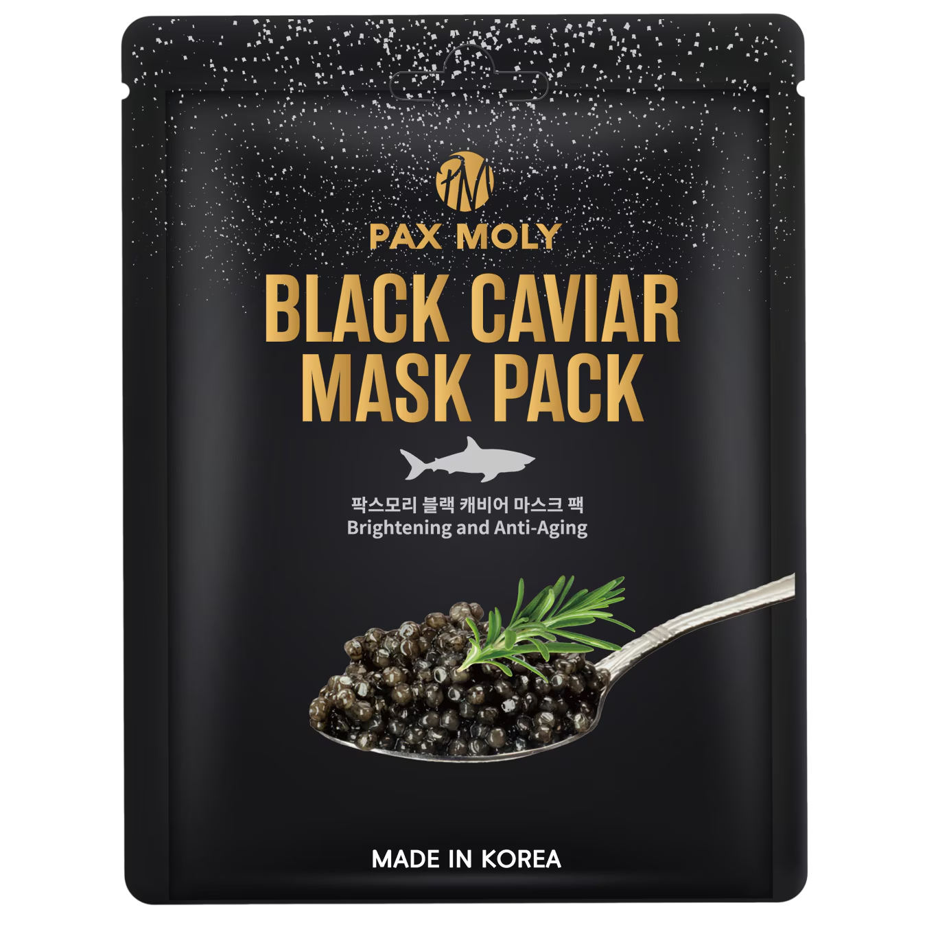 PaxMoly Black Caviar illuminante Hydrating & Anti-Aging maschera in tessuto viso 25ml donna
