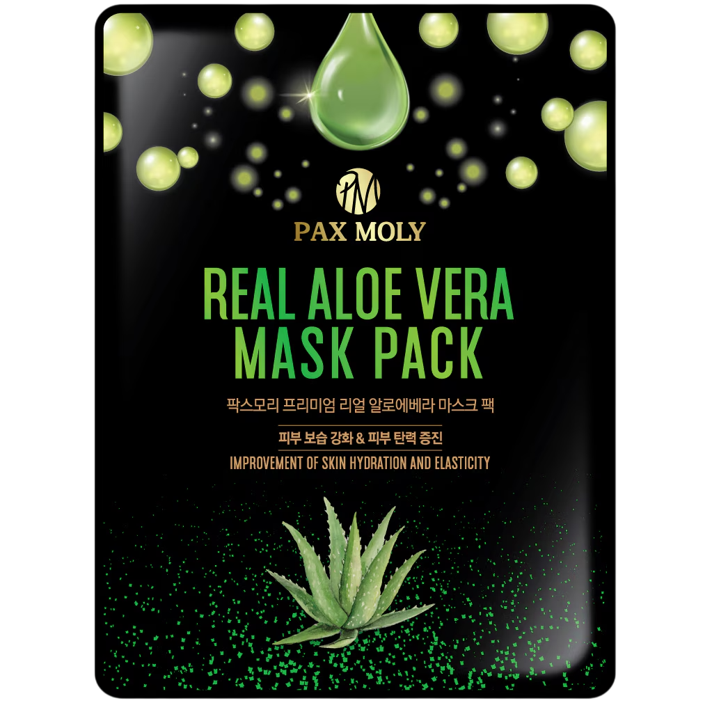 PaxMoly Real Aloe Vera Firmness Elasticity idratazione maschera in tessuto per viso 25ml donna