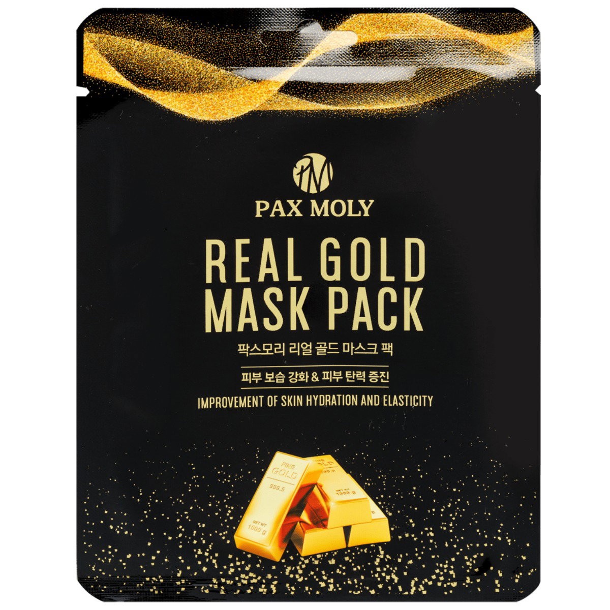 PaxMoly Real Gold idratante maschera in tessuto per viso 25ml donna