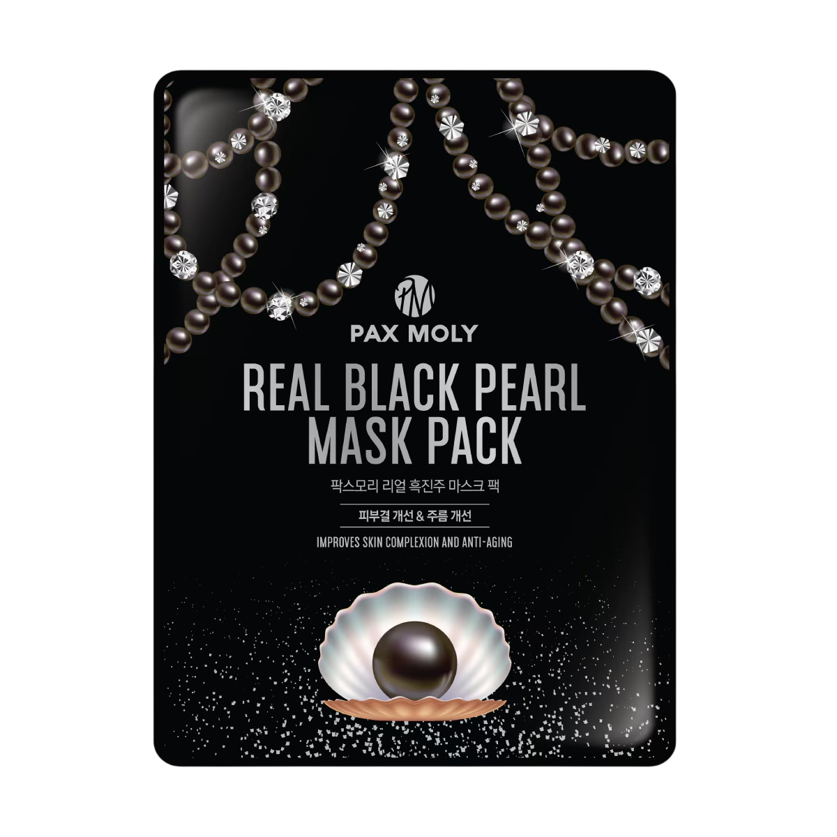 PaxMoly Real Black Pearl anti-invecchiamento maschera in tessuto per viso 25ml donna