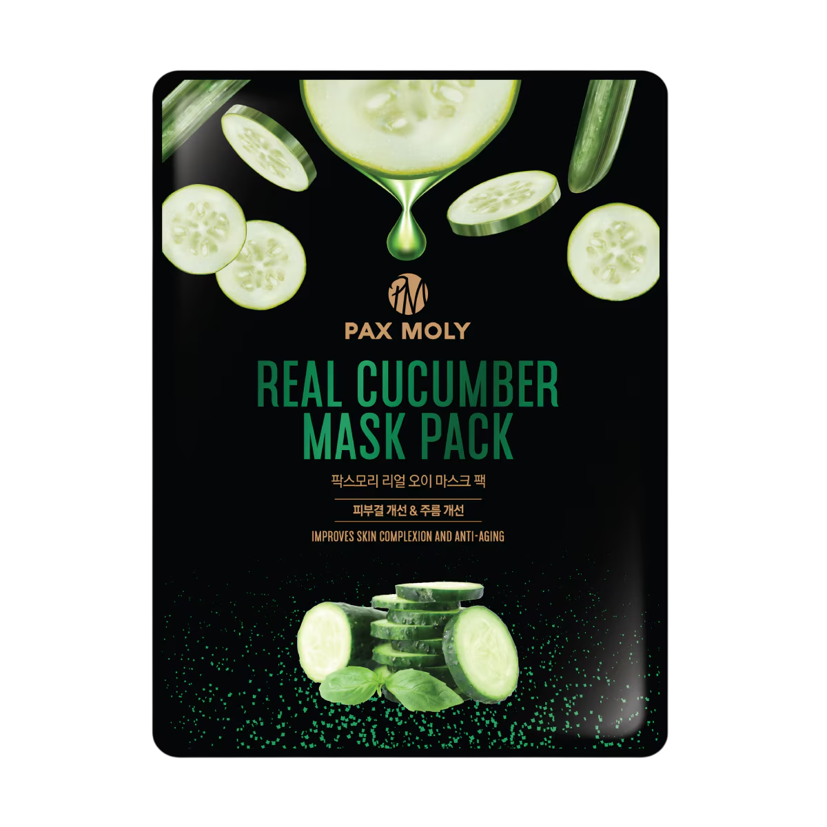 PaxMoly Real Cucumber anti-invecchiamento maschera in tessuto per viso 25ml donna