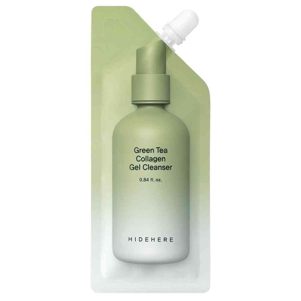 HideHere Green Tea Collagen pulente e idratante gel detergente per viso 25 g donna