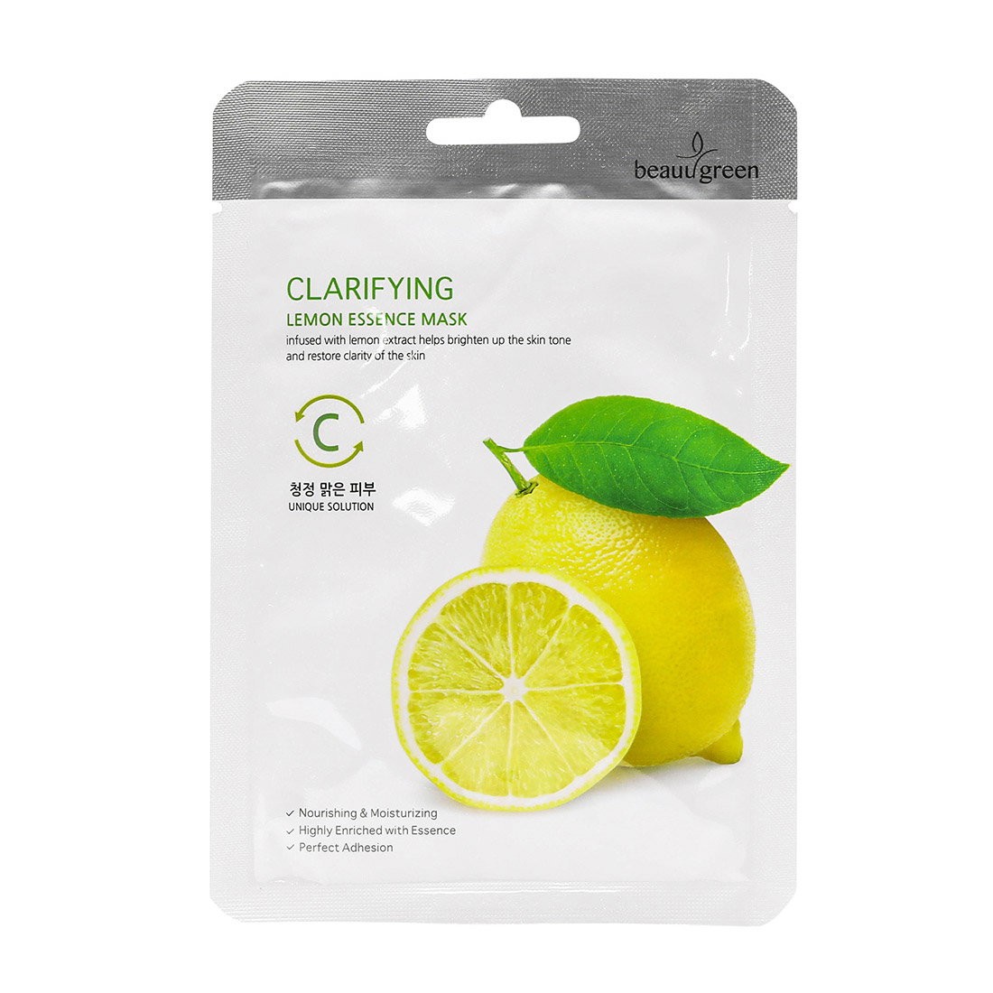 Beauugreen purificante Lemon Essence purificante maschera in tessuto per viso 23 g donna