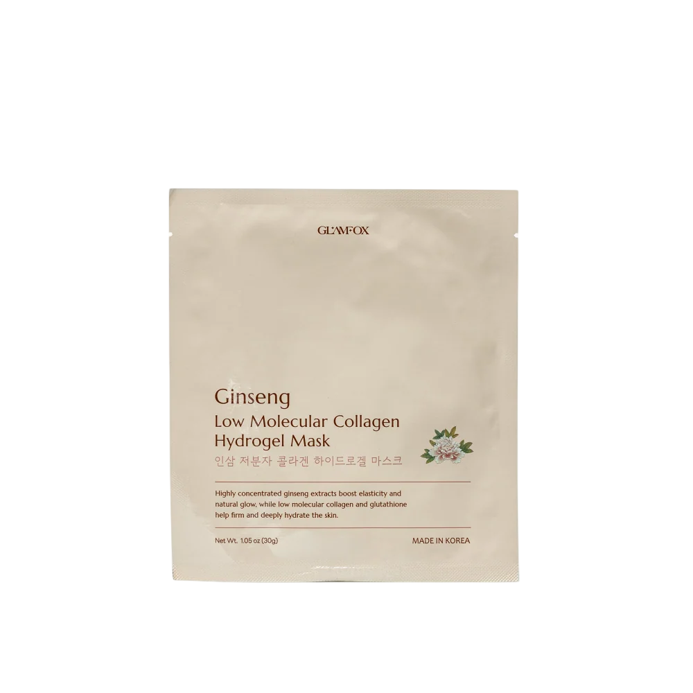 Glamfox Ginseng idratante tonificante illuminante rivitalizzante Hydrogel maschera in gel per viso 30 g donna