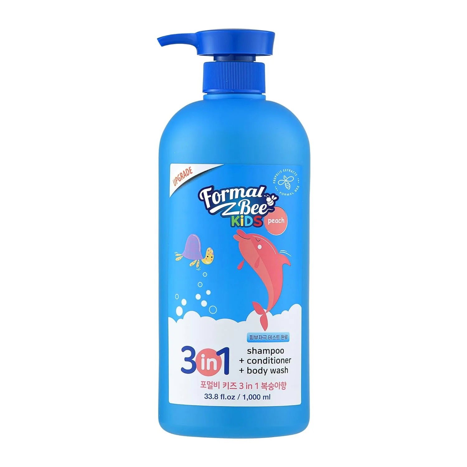 Formal Bee 3in1 Peach shampoo per capelli balsamo e gel doccia 3 in 1 1000ml per bambini