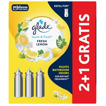 Glade Touch & Fresh Fresh Lemon 2+1 - Set di ricariche per deodorante per ambienti donna