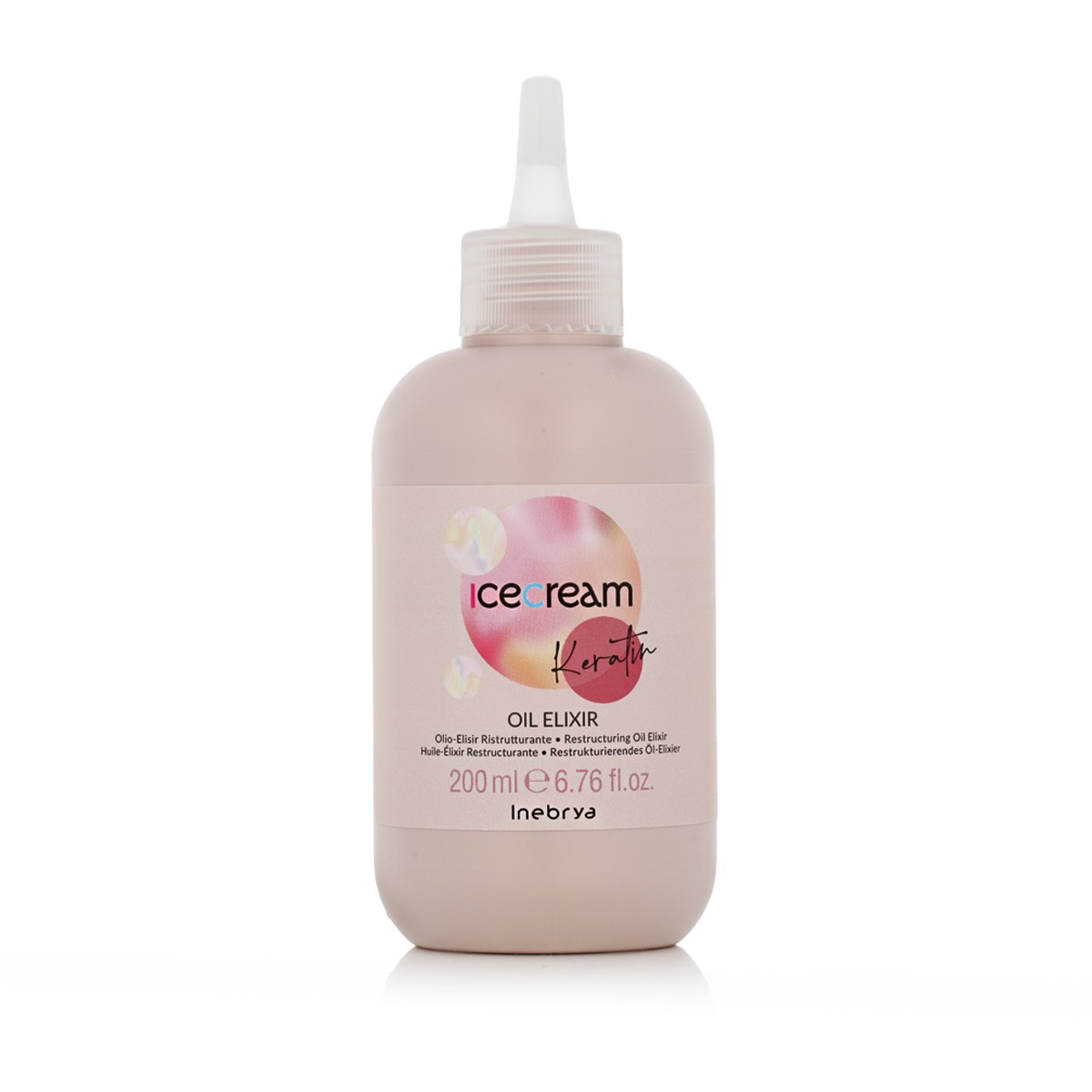 Inebrya Ice Cream Keratin Oil Elixir siero all'olio contro l'effetto crespo 200ml donna