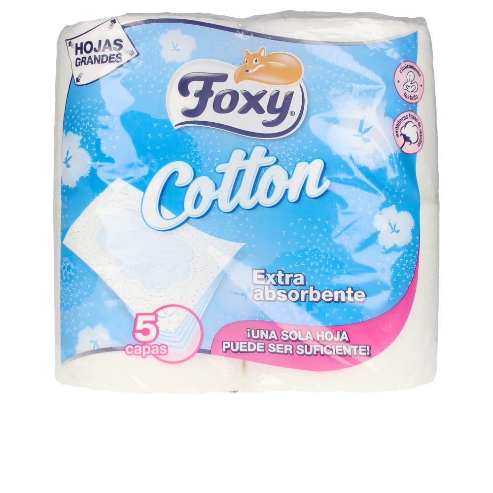 Foxy cotone carta igienica 5 strati 4 rotoli Unisex