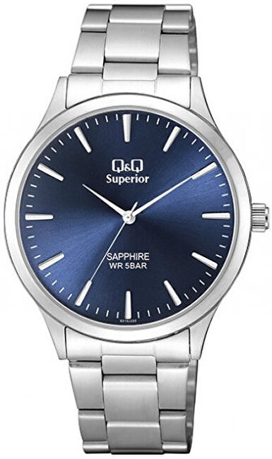 Q & Q Superior zaffiro S278J222Y uomo grande (width 4 - 5.49 cm) 777