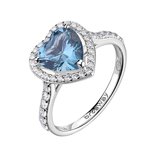 Brosway argento cuore anello con cubica zirconia elegante nuvola azzurro FCL128 donna trasparente azzurro argento 3689-50