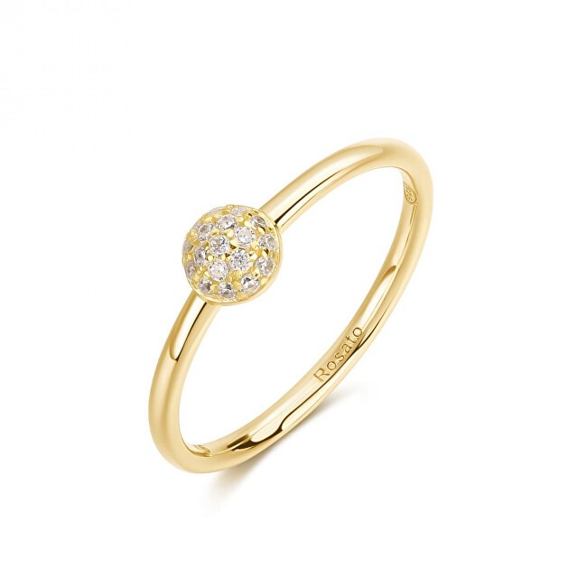 Rosato affascinante placcato oro anello con cubica zirconi Bianca RZBI80 donna trasparente oro 1949-56