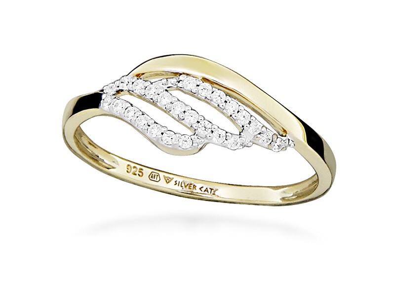 Silver Cat affascinante oro placcato cubica zirconia anello SC567 donna trasparente oro 0565-58