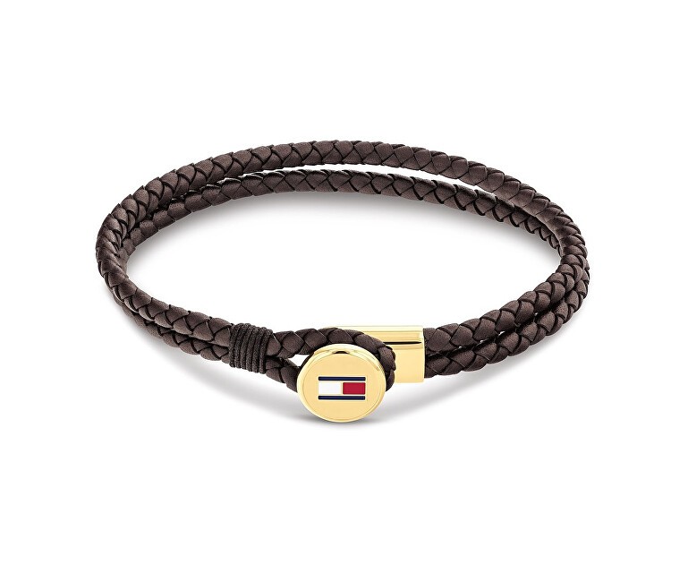 Tommy Hilfiger Double marrone pelle bracciale Bruce pelle 2790670 uomo marrone oro tricolore 1833-175