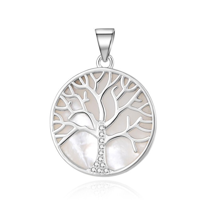 Beneto argento ciondolo con madreperla albero di Life AGH528 donna trasparente perlato argento bianco 1478