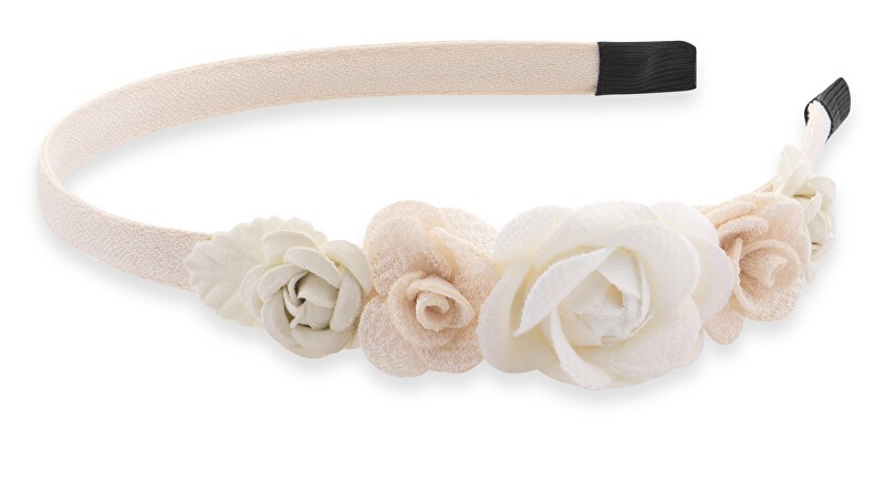 Troli sobrio informale capelli fascia per capelli con fiori donna beige nero bianco 4116