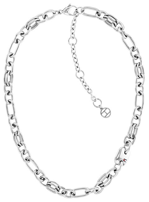 Tommy Hilfiger massiccio collana z acciaio a contrasto maglia catena 2780785 donna argento 1410