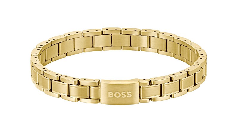 Hugo Boss placcato oro bracciale uomo metallo maglie essenziali 1580711 uomo oro 0346