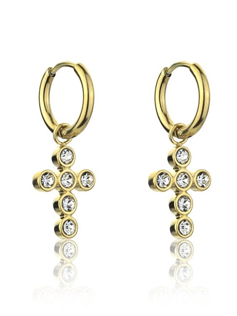 Marc Malone placcato oro orecchini con croci e trasparente zirconi MCE23121G donna trasparente oro 0251