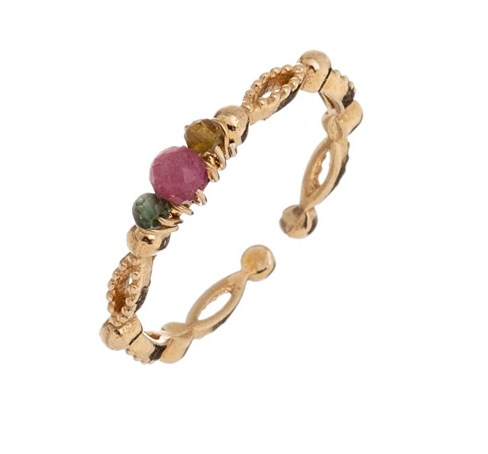 Alisia oro placcato aperto anello con tormalina AL4787.01.000 donna marrone fucsia oro verde 0233