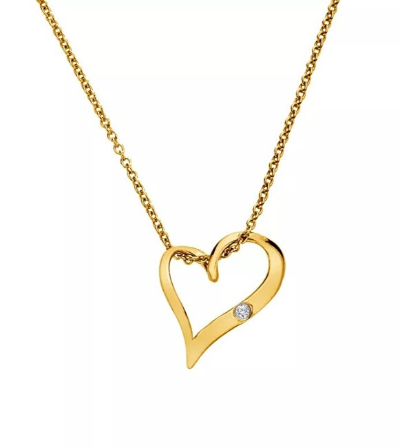 Hot Diamonds placcato oro collana Hot Diamonds X dorato Edit cuore DP1088 (chain, pendant) donna trasparente oro 1991