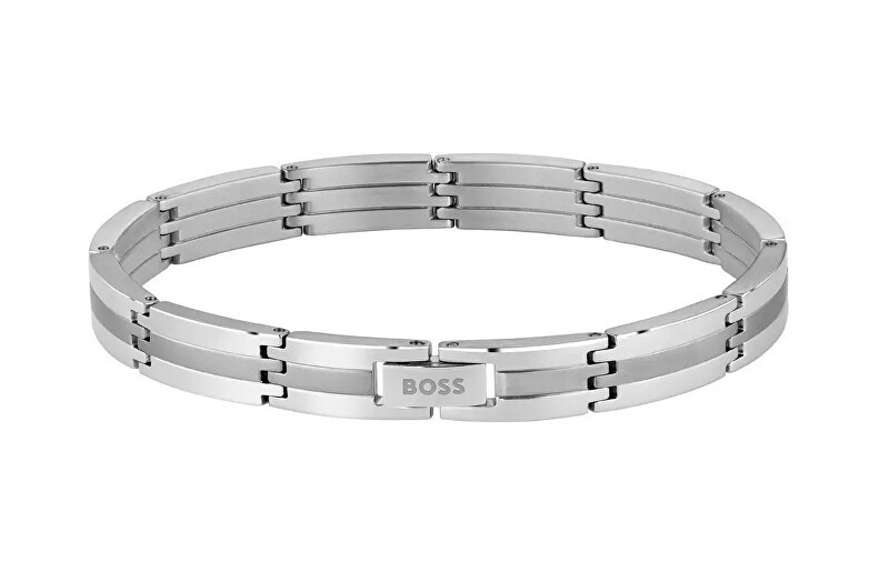 Hugo Boss elegante acciaio bracciale uomo Brooks 1580803 uomo argento 0431