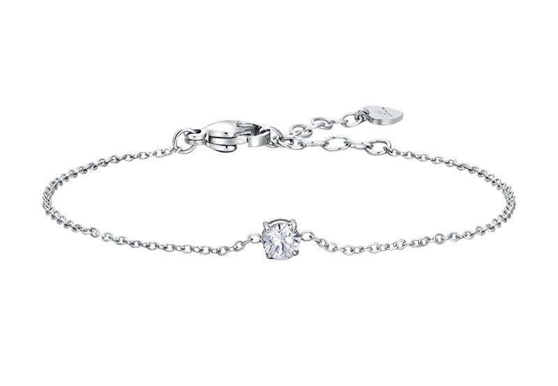 Luca Barra minimalista acciaio bracciale con trasparente cristallo BK2805 donna trasparente argento 0052
