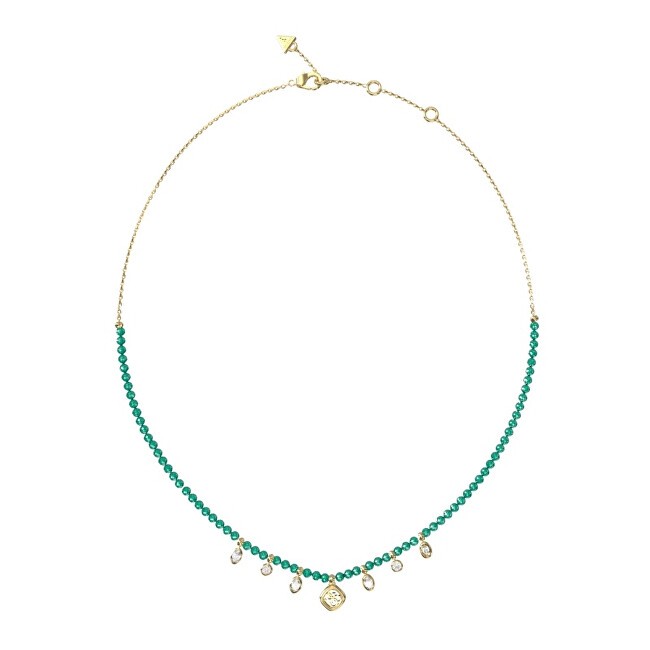 Guess Jaipur splendore placcato oro collana JUBN06144JWYGGNT/U donna trasparente oro turchese 3846