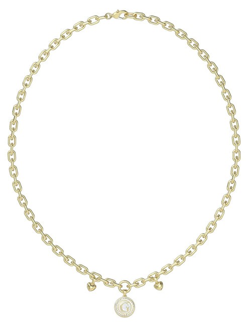Guess placcato oro collana con madreperla G talismano JUBN06196JWYGT/U donna trasparente oro perlato 3847