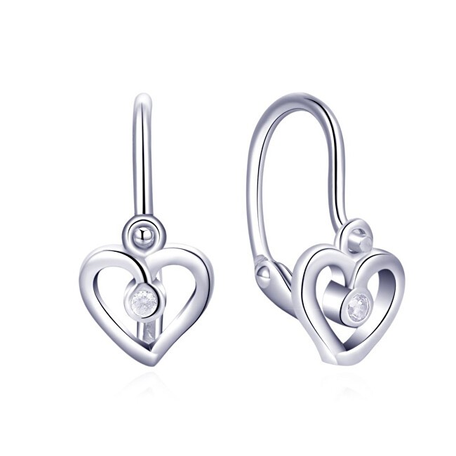 MOISS argento per bambini orecchini cuore con zirconi E0000619 bambini trasparente argento 1138