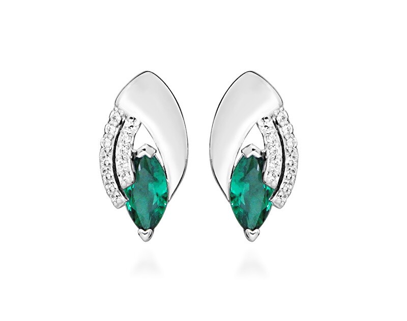 Silver Cat Silver pietre con zirconi e sintetico emeralds colorato pietre SC654 donna trasparente verde silver 0652