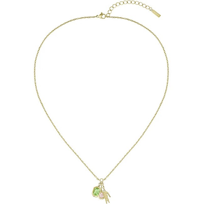 Lacoste placcato oro collana con coccodrillo ciondoli 2040607 donna oro verde rosa 0395