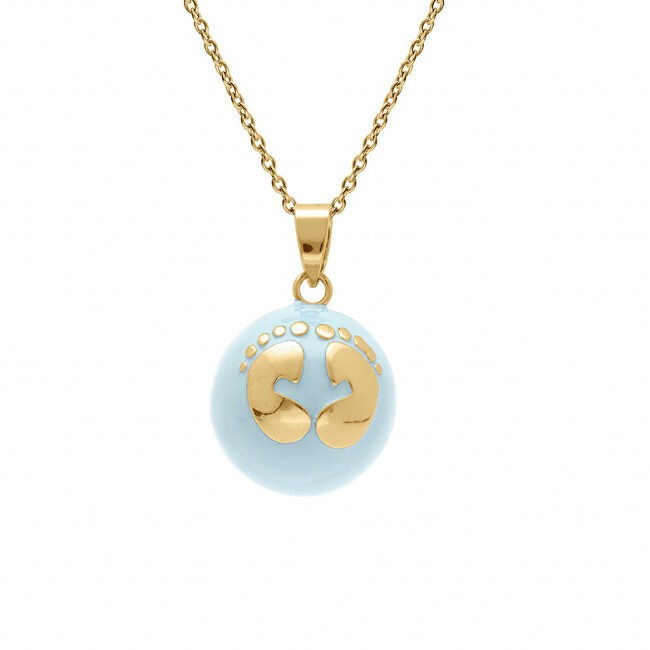 Kalace lungo placcato oro collana con a gravidanza campana 131477JC donna oro azzurro 0037