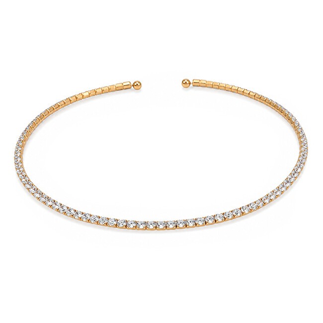 Troli solido placcato oro collana con trasparente zirconi oro donna trasparente oro 4761