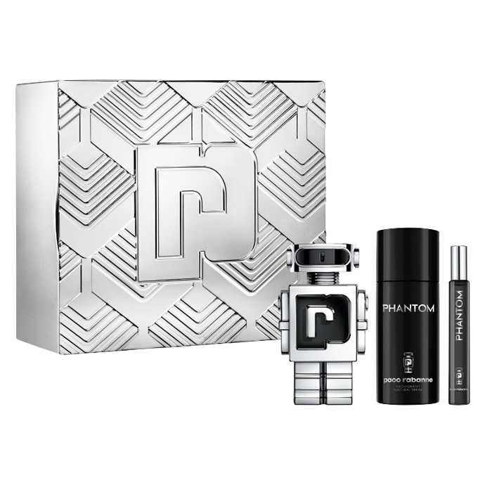 Paco Rabanne Phantom Giftset 260ml eau de toilette Spray 100ml- Deo Spray 150ml- Mini eau de toilette Spray 10ml
