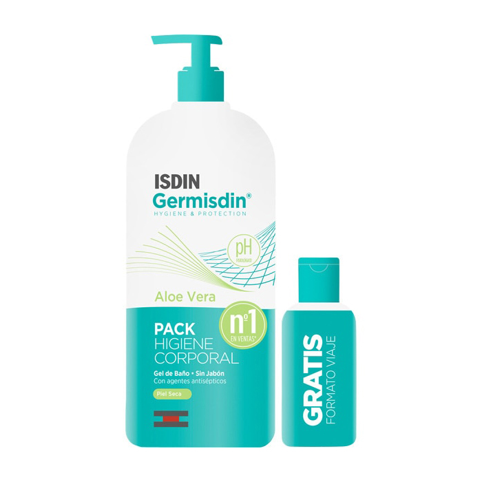 Isdin Germisdin Aloe Vera Shower Gel Without Soap 1000ml Set 2 Parti Unisex