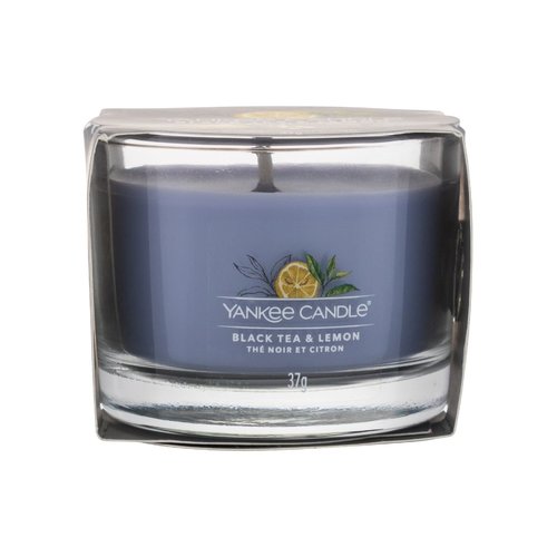 Yankee Candle Candela votiva in vetro al T Nero e Limone 370g