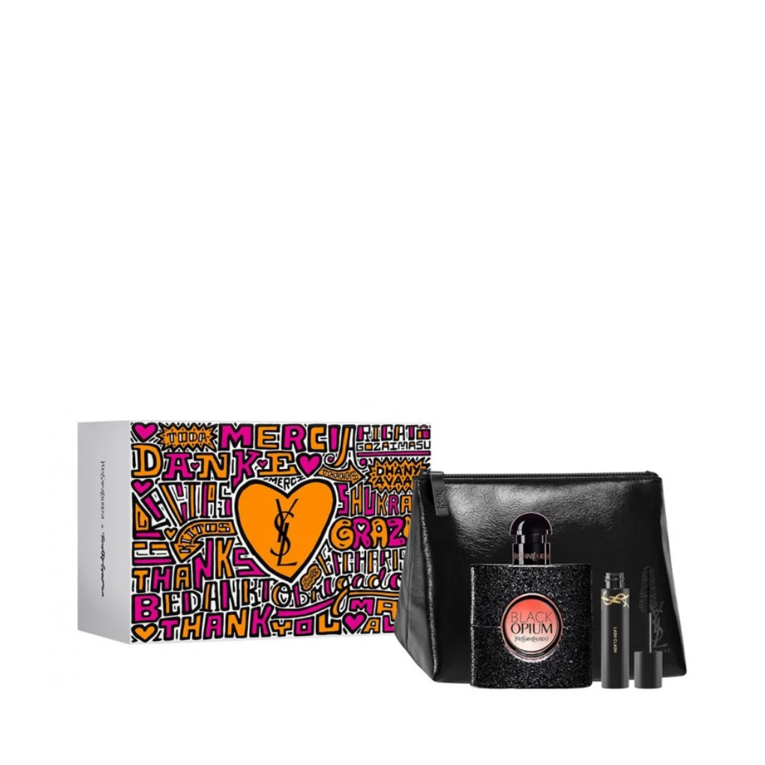 YSL Black Opium Giftset 52ml eau de parfum Spray 50ml-Mascara 2ml-Pouch