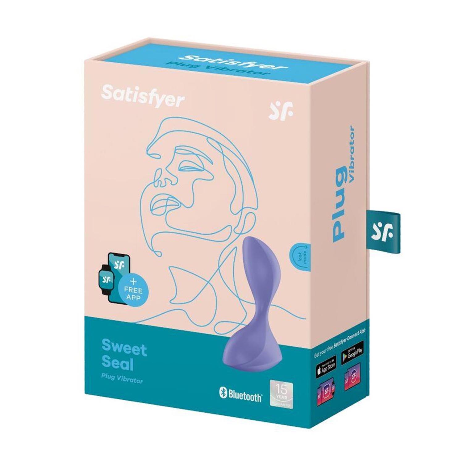 Satisfyer sweet seal plug vibrator lila con app 1un donna