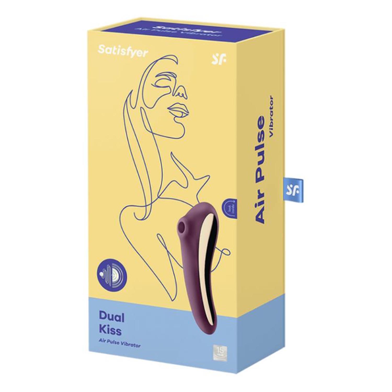 Satisfyer dual kiss vibrador de aire vinto tinto 1un donna