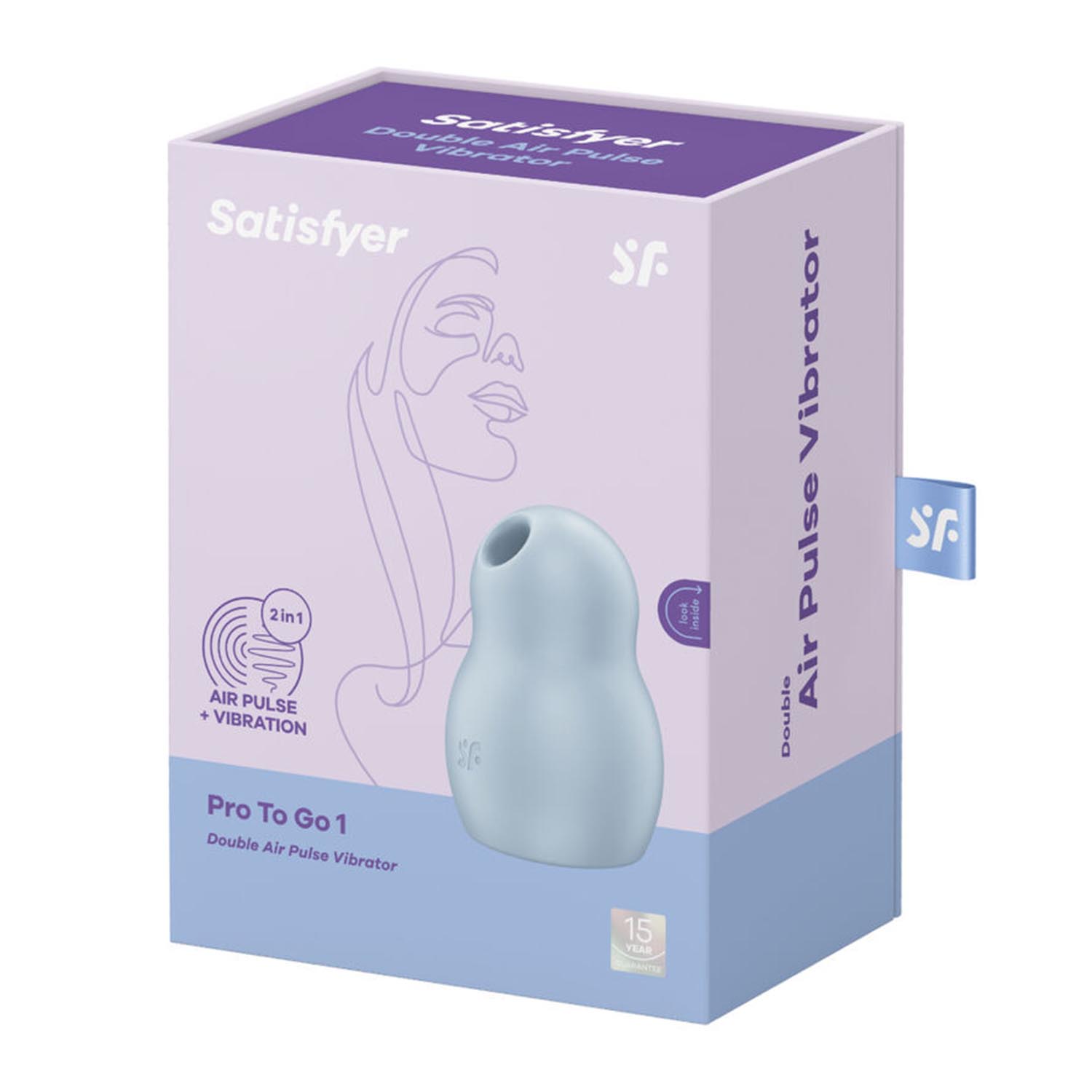 SATISFYER pro to go 1 vibratore doppio air pulse blu 1un unisex