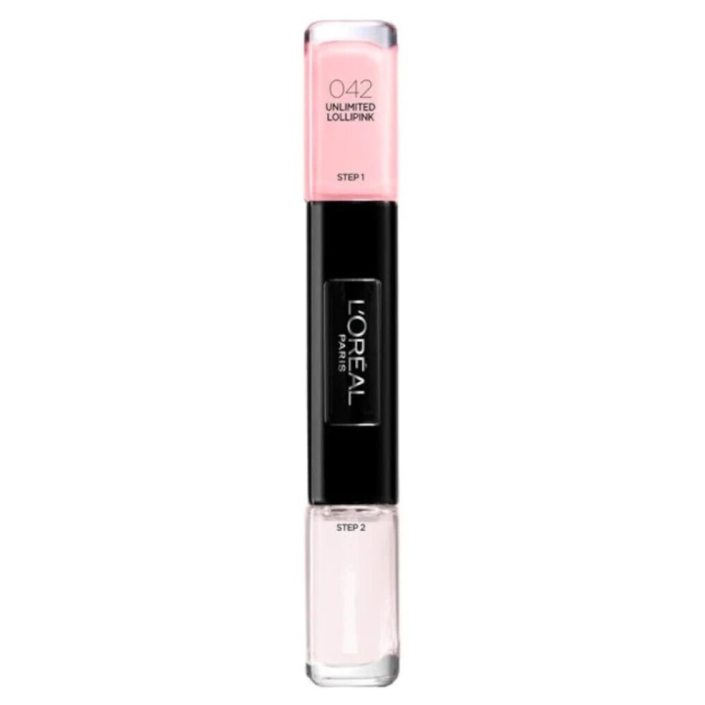 LOreal Paris Infallible Nail Polish 2In1 042 Unlimited Lollpink 2 x 5ml donna