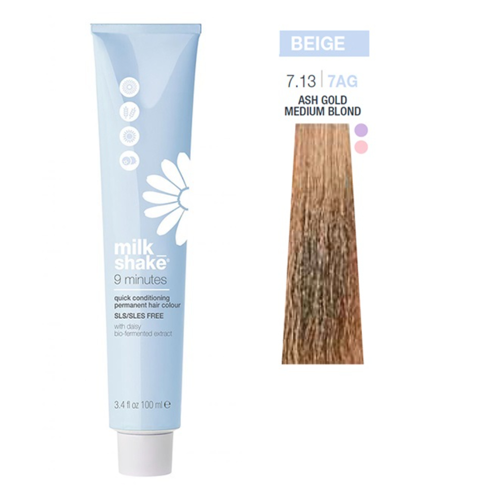 Milk Shake 9 Minutes Permanent Hair Dye 713 Biondo Cenere Dorato 100ml donna
