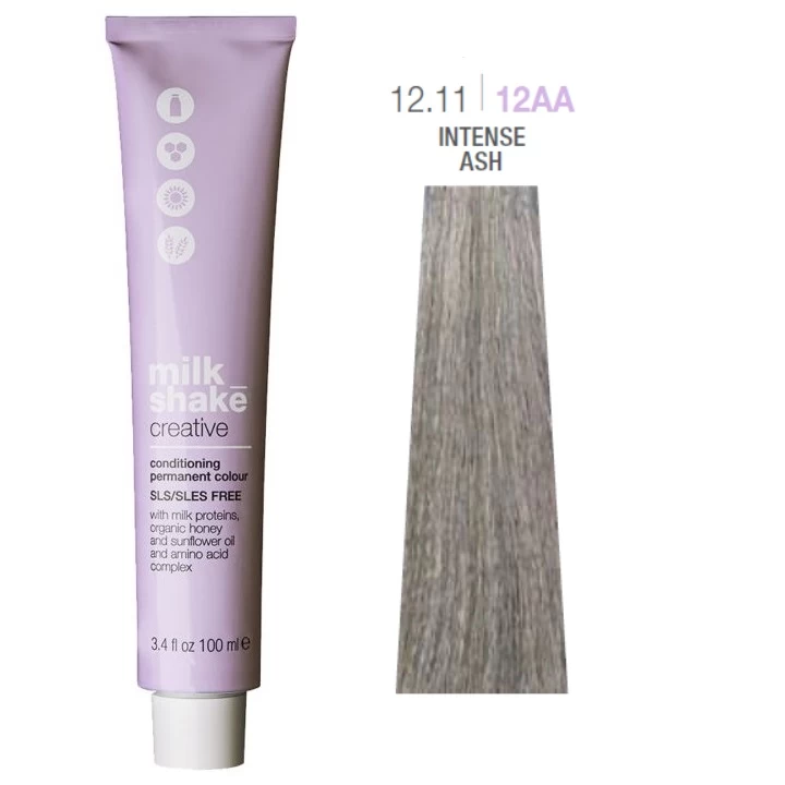 Milk Shake Creative SLSSLESFree Permanent Hair Dye 121112AA Intense Ash 100ml donna