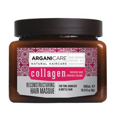 ARGANICARE Collagen Reconstructuring Hair Masque maschera naturale al collagene per capelli sottili e sfibrati 500ml