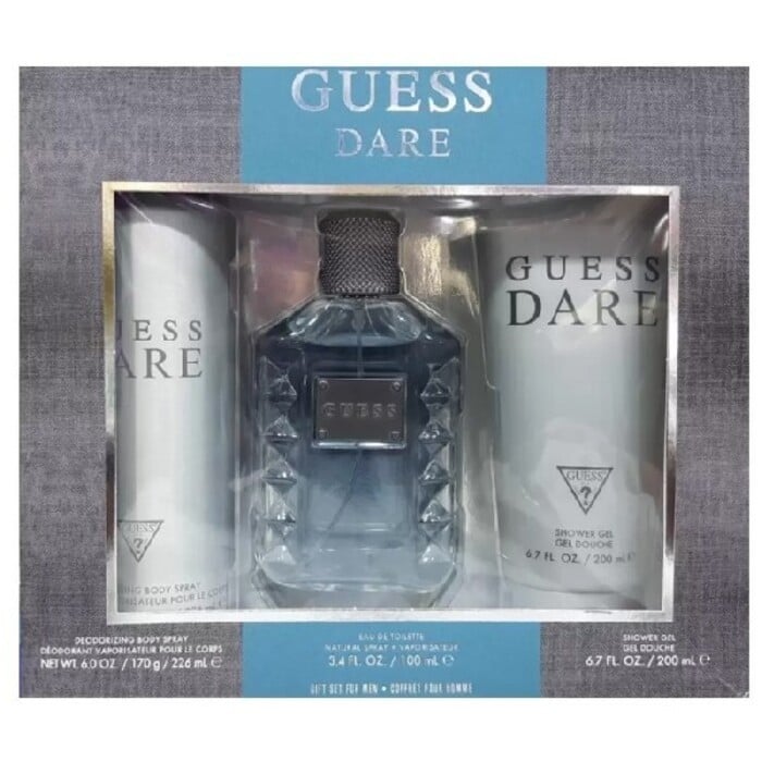 Guess Guess Dare For Men Set regalo eau de toilette 100 ml gel doccia 200 ml e deospray 226 ml uomo 100ml