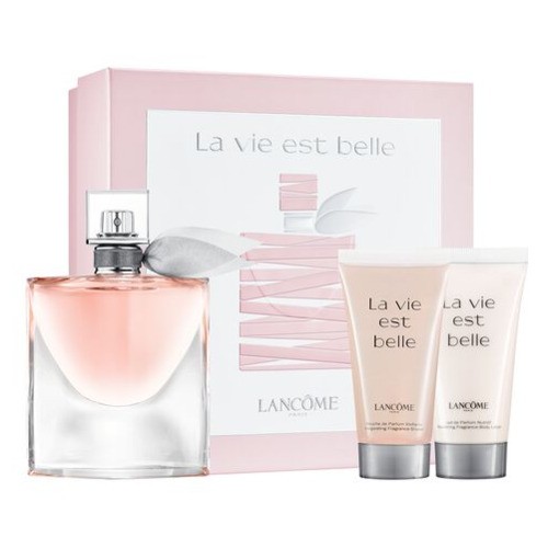 LANCOME SET La Vie Est Belle Eau de parfum spray 50ml LOZIONE CORPO 50ml GEL DOCCIA 50ml