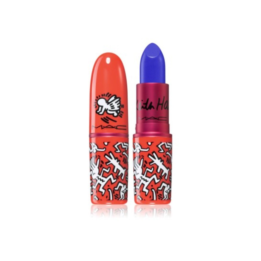 MAC Viva Glam X Keith Haring Longwear Cream Lipstick Canal Blue 3 g donna