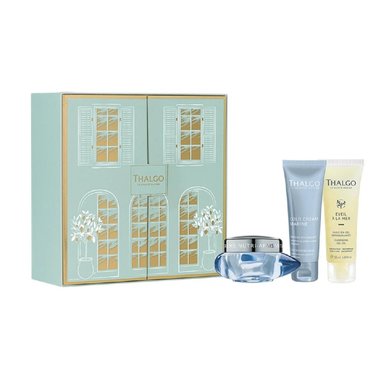Gift Box Set Thalgo Eveil la Mer Cleanser Cleansing Gel For Face 50ml Cold Cream Marine Soothing Cream For Face 50ml Cold