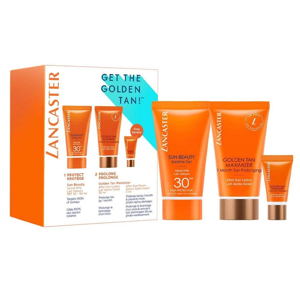 Get The Golden Tan Set Lancaster Golden Tan Maximizer Buriti Oil AntiWrinkle AfterSun Serum 3ml Golden Tan Maximizer Hydra