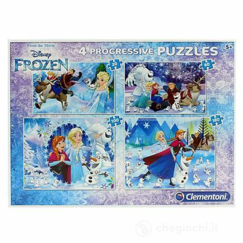 Clementoni Frozen 4In1 Puzzle 7723 20 x 60 x 100 x 180 pcs For Girls donna